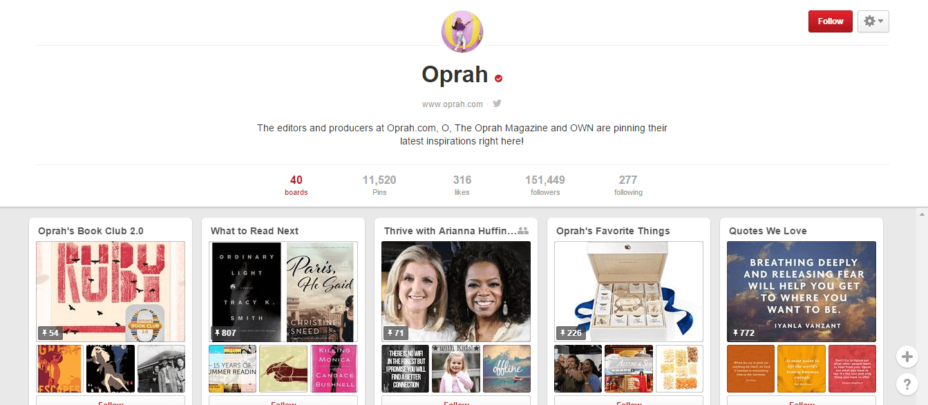 Pinterest- oprah