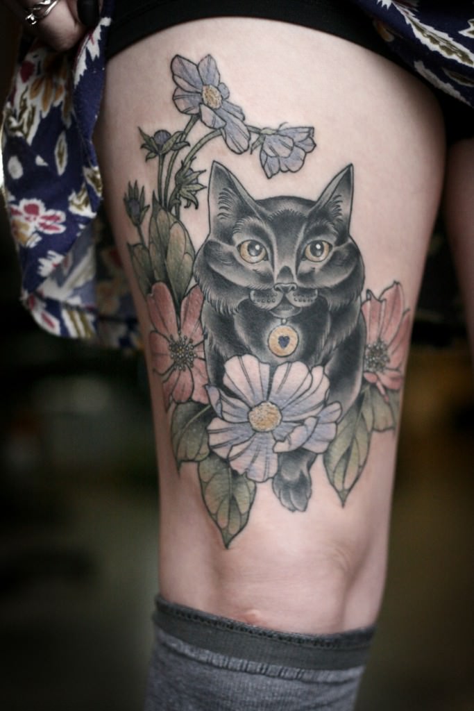 22 Cat Tattoos for Crazy Cat People - #17 is a Beauty!