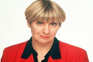 From LWT. VICTORIA WOOD - STILL STANDING on Sunday 19 April 1998 In a show recorded at the Swan Theatre, High Wycombe, VICTORIA WOOD stars in her first TV programme for three years. During the hour of stand-up comedy and songs, Victoria talks about stress, children and Christmas. Picture shows: VICTORIA WOOD.
