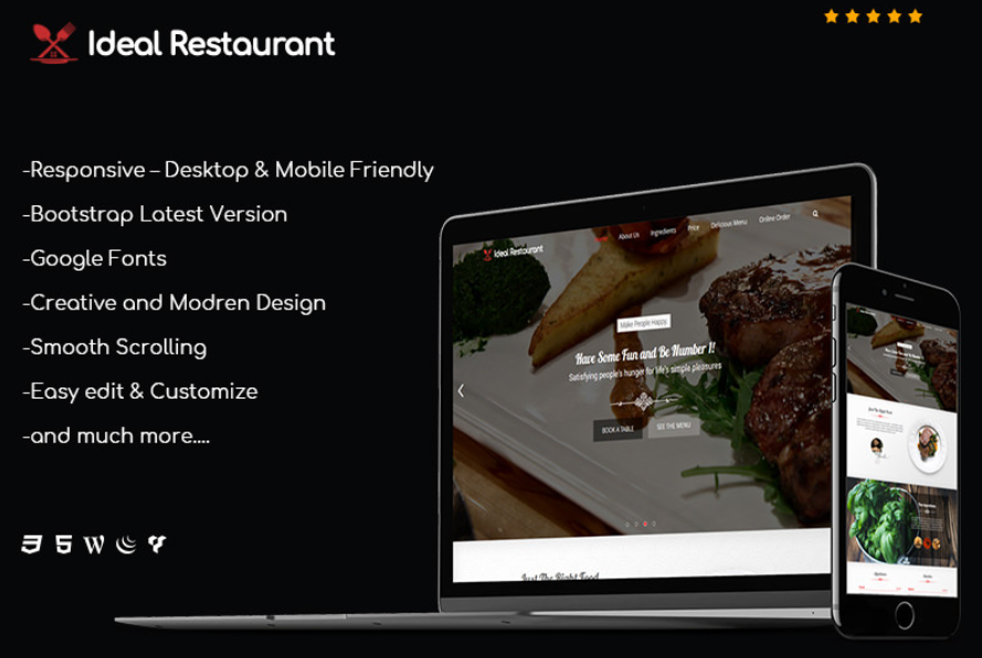 4 Best Of 2020s HTML Themes For Restaurants 1