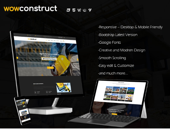Best 4 HTML Templates Themes For Building Development Businesses 1